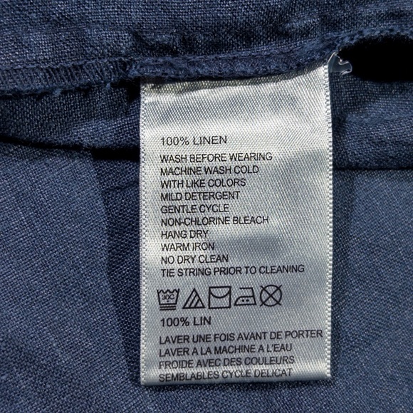 Tommy Bahama 100% Linen Navy Drawstring Midi Skirt Resort Style - Picture 5 of 10